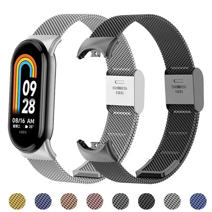 Metal Mesh Stainless Steel Strap for Xiaomi Mi Band 9 Smart Bracelet Replacement Accessories Watchband Miband 8 Smartwatch