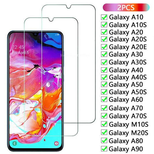 2PCS Tempered Glass for Samsung A10 A20 A30 A40 A50 A60 A70 A80 A90 Screen Protectors for Galaxy A10S A20S A20E A30S M10S M20S