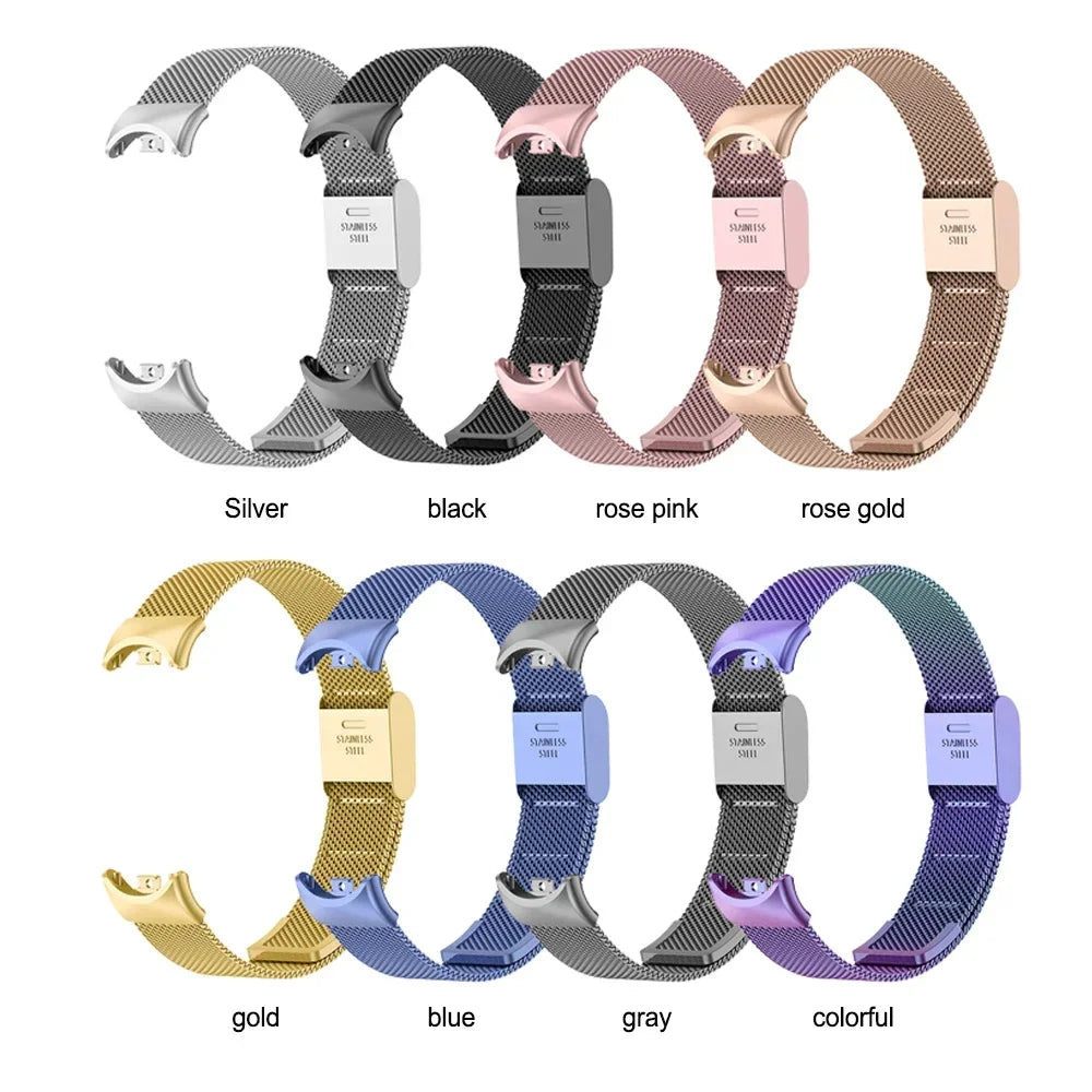 Metal Mesh Stainless Steel Strap for Xiaomi Mi Band 9 Smart Bracelet Replacement Accessories Watchband Miband 8 Smartwatch